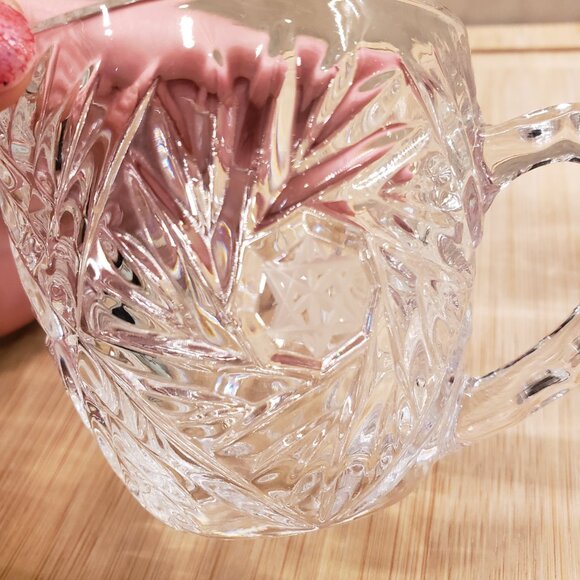 Antique Crystal Milk and Creamer cups made in Yogoslavia - Picture 4 of 9